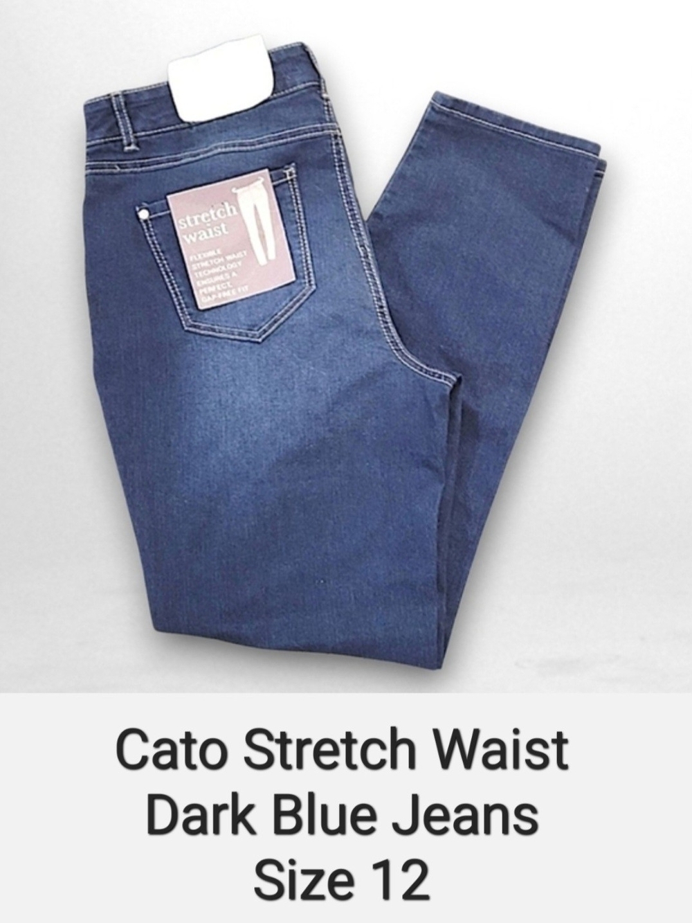 Cato Stretch Waist Dark Blue Jeans - Women's Size 12